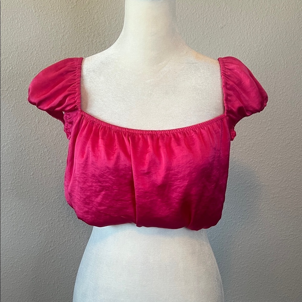 Aritzia Wilfred Cropped Cap Sleeve Blouse Pink Size Small